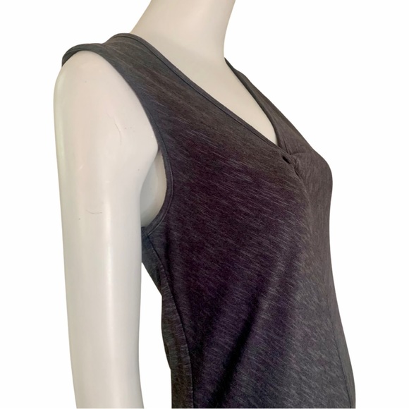 HORNY TOAD Casual Knit Dress Sleeveless V-Neck Charcoal Grey Sporty Minimalist - Picture 9 of 15